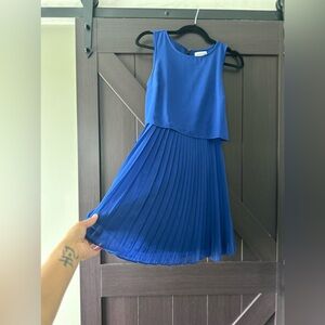 Emerald Sundae Women's Fit and Flare Fully Lined Royal Blue Core Social Dress